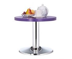 Relaxdays 10021919_131 Guéridon Rond, Petite Basse, Table Enfant métal déco coloré, Violet, Bois Dense, 50 x 50 x 41 cm