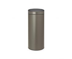 Brabantia - 115363 - Poubelle Touch Bin Unie New, 30 L - Acier Inoxydable Platinium