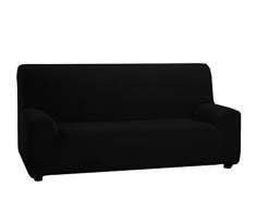 Housse élastique pour canapé de 2 places, modèle TUNEZ, couleur noir, mesure depuis 120 à 190 cm