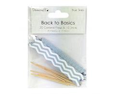 Dovecraft Back to Basics Blue Skies Guirlande de Drapeaux, 20 Drapeaux, 10 bÃ¢tonnets, Multicolore