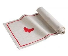Le Jardin des Cigales OPALINE Chemin de table Polyester Rouge 140 x 40 cm