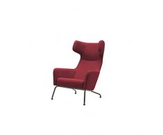 Softline Fauteuil HAVANA Ã oreilles en tissu rouge
