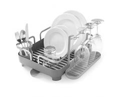 UMBRA Holster. Egouttoir à vaisselle multifonctions Holster. En acier inoxydable, coloris gris. Dimension 41.91 x 34.29 x 15.24 cm