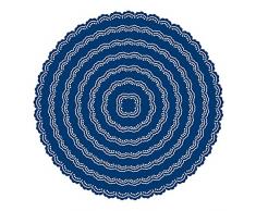 Tattered Lace Napperon Edge Essential, Cercles, métal, Argent, 14.5 x 14.5 x 0.3 cm