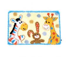 Vervaco Kit de Tapisserie au Crochet pour Tapis Amis à Fourrure, Assorties