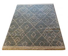 Marjan daspect Diamant/Rhombus Motif géométrique épais doux Tapis à poils longs, Polypropylène, Bleu sarcelle, 170 x 120 x 4 cm