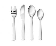 Zilverstad 6825030 Couvert pour Enfant Lisse, 4 pièces, Acier INOX 18/10, Inoxydable, Argent, 21,5 x 15,5 x 2,5 cm