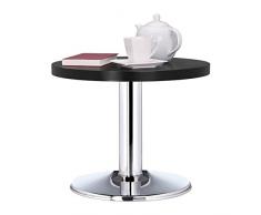 Relaxdays Guéridon Rond, Petite Basse, Table Enfant métal déco coloré, Noir, Bois Dense, 50 x 50 x 41 cm