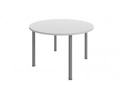 Buronomic BM611E Ensemble Table de réunion ronde avec 4 Pieds Métal Gris/Aluminium 120 x 120 x 72 cm
