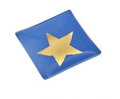 La Carterie 76008706 Vide Poche en Verre Etoile, Bleu, 12 x 12 x 1,5 cm