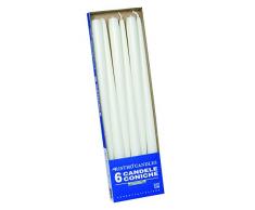 Cereria di Giorgio RisthÃ² Lot de 6Â Bougies Coniques pour bougeoir, en Cire, 2,2Â x 40Â cm - Blanc