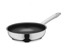 Silit Calabria Poêle à frire en acier inoxydable avec revêtement en acier inoxydable et manche en acier inoxydable Compatible induction Sans PFOA 20 cm