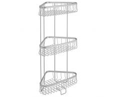 InterDesign York Lyra etagere d angle salle de bain, petite étagère de douche à suspendre en métal, argenté