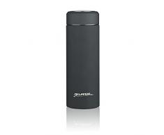 melianda Ma de 1350 350 ml en acier inoxydable isolée sous vide Double paroi Bouteille isotherme Hot And Cold avec passoire, extérieur en acier inoxydable avec revêtement en caoutchouc Matte Idéal pour le bureau, les voyages et loisirs en noir mat