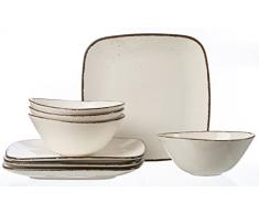 Ritzenhoff & Breker Service de Table CASA, 8 pièces, Céramique, crème, 33 x 33 x 18 cm, 8 unités de