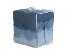 Jute & co pouf19den Pouf avec poignée, toile, Denim, 40 x 30 x 40 cm