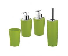 Kela Set de Salle de Bain Marta, 4 Pièces, 1 Distributeur à savon - 2 Gobelets - 1 Brosse WC, Plastique 390216, Vert