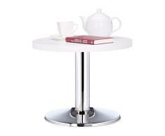 Relaxdays Guéridon Rond, Petite Basse, Table Enfant métal déco coloré, Blanc, Bois Dense, 50 x 50 x 41 cm