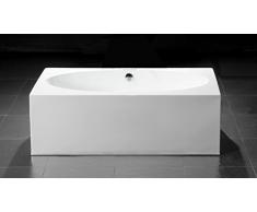 MobilierMoss 1413267 Alceste Baignoire îlot au design rectangulaire Blanc 169,5 x 80 x 58,5 cm