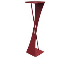 ZHED Sel_GEN_h110_Pou GENEZE Sellette Métal Rouge Pourpre 28 x 28 x 110 cm