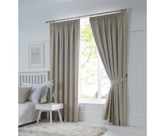 Fusion Dijon Rideaux Unis plissés et doublés, Naturel, 90x72 (229 x 183 cm)