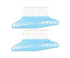Relaxdays Cintres enfants en plastique 20 antidérapant vêtements bébé enfant velours HxlxP: 18 x 28 x 0,5 cm, turquoise