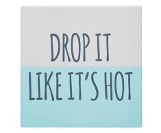 KitchenCraft Dessous de plat carré en céramique Jaune/blanc 20 x 20 cm