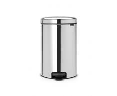 Brabantia -114267 - Poubelle à Pédale NewIcon avec Seau Intérieur en Métal 20 L - Inox Brillant
