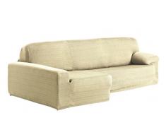 Eysa Aquiles Ãlastique Chaise Longue Gauche, Vue frontale, Polyester Coton, Ãcru, 43x37x14 cm