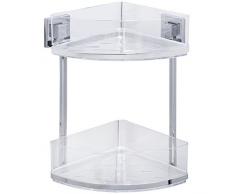 WENKO 22690100 Etagère dancle à 2 niveaux Quadro Vacuum-Loc, ABS/Acier Inoxydable, 28 x 32,5 x 19,5 cm