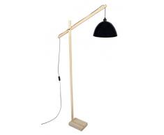 Tosel 95374 Lampadaire Liseuse 1 Lumière, Bois, E27, 40 W, Noir, 80 x 180 cm