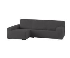 Eysa Ulises élastique Chaise Longue Gauche, Vue Frontale, Gris, 90 x 240-280 x 155 cm
