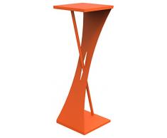 ZHED Sel_GEN_h75_Cle GENEZE Sellette Métal Orange Clémentine 25 x 25 x 75 cm