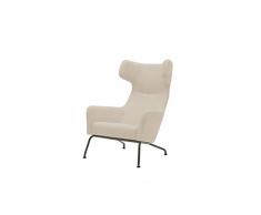 Softline Fauteuil HAVANA Ã oreilles en tissu taupe clair