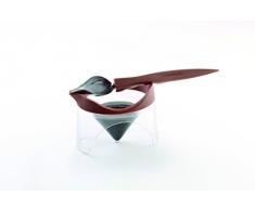 silikomart 70.131.98.0067 Encrier + 2 cuillères Plume, Acier Inoxydable/ABS/PC, Marron/Argent, 25,5 x 12,5 x 5,5 cm