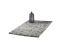 Relaxdays Tapis de salon Shaggy poils longs doux moelleux motifs couloir 70 x 140 cm, gris