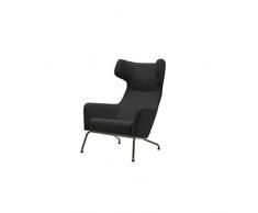 Softline Fauteuil HAVANA Ã oreilles en tissu gris anthracite