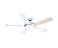 wonderlamp conte Ventilateur de plafond avec lumière E27, 15 W, Blanc, 132 x 132 x 34.2 cm