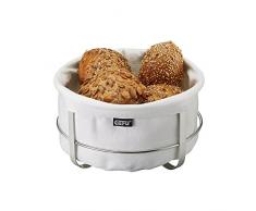 GEFU GE33660 Corbeille à Pain Ronde, Tissu, Blanc, 22 x 22 x 11,5 cm