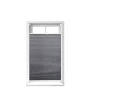 Relaxdays Store vénitien sans perçage volet fenêtre gris 80 x 130 cm laisse passer la lumière, gris