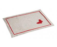 Le Jardin des Cigales OPALINE Set de table Polyester Rouge 28,5 x 44 cm