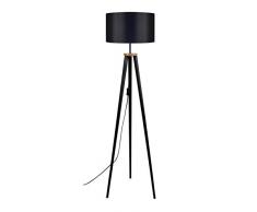 Tosel 51134 Lampadaire 1 Lumière, Bois, E27, 40 W, Noir, 40 x 155 cm
