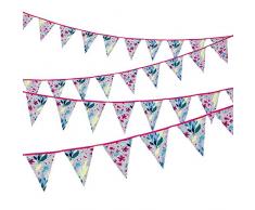 Talking Tables Flu-FABBUNT Flourescent Floral Set DE 12 Fanions Plastique Multicolore 3 m