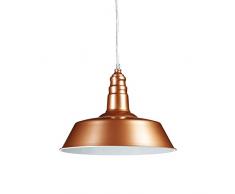 Relaxdays Suspension luminaire abat-jour en métal avec couleur tendance HxlxP: 116 x 36 x 36 cm lampe style industriel hauteur réglable, gris