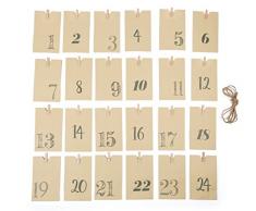 Small Foot Calendrier de lAvent Nature Sac en Papier, Marron