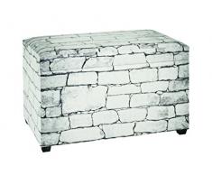 Haku Moebel 30967 Coffre de Rangement Faux Cuir blanc-gris 40 x 65 x 42 cm