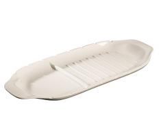 Villeroy & Boch BBQ Passion Plat de service XL avec supports pour brochettes, Porcelaine Premium, Blanc