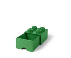 LEGO 40051734 Brique de rangement empilable LÃ©go 4 plots 1 tiroir Plastique Vert H18 x 25 x 25 cm