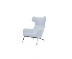 Softline Fauteuil HAVANA Ã oreilles en tissu bleu celeste