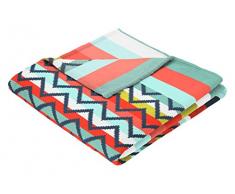 biederlack 150Â x 200Â cm Sunny Days Summer Couverture Polaire, Fidji Turquoise, Microfibre, Corail, 50x38x13 cm